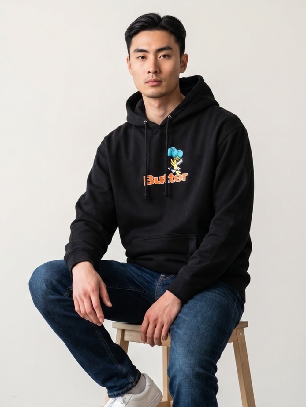 Butter Goods Black Graphic Cherub Skate Hoodie